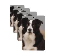 4 Pcs Car Air Fresheners Decorative Car Air Freshener Card Long Lasting Hanging Fragrance Scented Border Collie Car Aromatherapy Tablets Rearview Mirror Pendant for Men Women