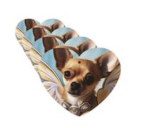 4 Pcs Car Air Fresheners Decorative Car Air Freshener Card Long Lasting Hanging Fragrance Scented Brown Chihuahua Angel Wings Car Aromatherapy Tablets Rearview Mirror Pendant for Men Women