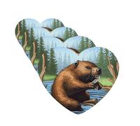4 Pcs Car Air Fresheners Decorative Car Air Freshener Card Long Lasting Hanging Fragrance Scented Busy Beaver Cartoon Car Aromatherapy Tablets Rearview Mirror Pendant for Men Women