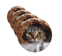 4 Pcs Car Air Fresheners Decorative Car Air Freshener Card Long Lasting Hanging Fragrance Scented Cat Under Blanket Car Aromatherapy Tablets Rearview Mirror Pendant for Men Women