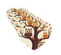 4 Pcs Car Air Fresheners Decorative Car Air Freshener Card Long Lasting Hanging Fragrance Scented Cartoon Family Owls On The Brown Tree Car Aromatherapy Tablets Rearview Mirror Pendant for Men Women