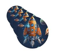 4 Pcs Car Air Fresheners Decorative Car Air Freshener Card Long Lasting Hanging Fragrance Scented Cartoon Spaceship Rocket Car Aromatherapy Tablets Rearview Mirror Pendant for Men Women