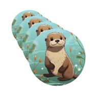 4 Pcs Car Air Fresheners Decorative Car Air Freshener Card Long Lasting Hanging Fragrance Scented Cartoon Cute Otter Car Aromatherapy Tablets Rearview Mirror Pendant for Men Women