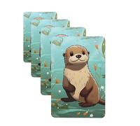 4 Pcs Car Air Fresheners Decorative Car Air Freshener Card Long Lasting Hanging Fragrance Scented Cartoon Cute Otter Car Aromatherapy Tablets Rearview Mirror Pendant for Men Women