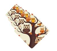 4 Pcs Car Air Fresheners Decorative Car Air Freshener Card Long Lasting Hanging Fragrance Scented Cartoon Family Owls On The Brown Tree Car Aromatherapy Tablets Rearview Mirror Pendant for Men Women
