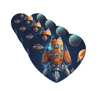 4 Pcs Car Air Fresheners Decorative Car Air Freshener Card Long Lasting Hanging Fragrance Scented Cartoon Spaceship Rocket Car Aromatherapy Tablets Rearview Mirror Pendant for Men Women