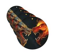 4 Pcs Car Air Fresheners Decorative Car Air Freshener Card Long Lasting Hanging Fragrance Scented Chic Cool Two Fighting Roaring Dragon Car Aromatherapy Tablets Rearview Mirror Pendant for Men Women