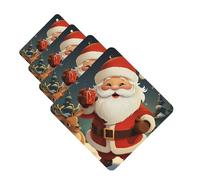 4 Pcs Car Air Fresheners Decorative Car Air Freshener Card Long Lasting Hanging Fragrance Scented Christmas Santa Claus Car Aromatherapy Tablets Rearview Mirror Pendant for Men Women