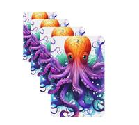 4 Pcs Car Air Fresheners Decorative Car Air Freshener Card Long Lasting Hanging Fragrance Scented Colorful Octopus Car Aromatherapy Tablets Rearview Mirror Pendant for Men Women