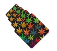 4 Pcs Car Air Fresheners Decorative Car Air Freshener Card Long Lasting Hanging Fragrance Scented Colorful Cannabis Leaves Car Aromatherapy Tablets Rearview Mirror Pendant for Men Women
