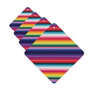 4 Pcs Car Air Fresheners Decorative Car Air Freshener Card Long Lasting Hanging Fragrance Scented Colorful Mexican Stripes Car Aromatherapy Tablets Rearview Mirror Pendant for Men Women