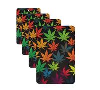4 Pcs Car Air Fresheners Decorative Car Air Freshener Card Long Lasting Hanging Fragrance Scented Colorful Cannabis Leaves Car Aromatherapy Tablets Rearview Mirror Pendant for Men Women