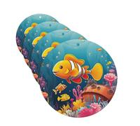 4 Pcs Car Air Fresheners Decorative Car Air Freshener Card Long Lasting Hanging Fragrance Scented Coral Reef with Colorful Fish Car Aromatherapy Tablets Rearview Mirror Pendant for Men Women