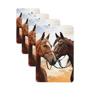 4 Pcs Car Air Fresheners Decorative Car Air Freshener Card Long Lasting Hanging Fragrance Scented Couple Horse Car Aromatherapy Tablets Rearview Mirror Pendant for Men Women