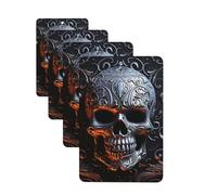 4 Pcs Car Air Fresheners Decorative Car Air Freshener Card Long Lasting Hanging Fragrance Scented Cool Skull Graphics Car Aromatherapy Tablets Rearview Mirror Pendant for Men Women