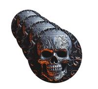 4 Pcs Car Air Fresheners Decorative Car Air Freshener Card Long Lasting Hanging Fragrance Scented Cool Skull Graphics Car Aromatherapy Tablets Rearview Mirror Pendant for Men Women