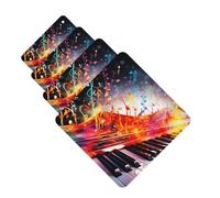 4 Pcs Car Air Fresheners Decorative Car Air Freshener Card Long Lasting Hanging Fragrance Scented Colorful Piano Keyboard Music Note Car Aromatherapy Tablets Rearview Mirror Pendant for Men Women