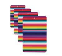 4 Pcs Car Air Fresheners Decorative Car Air Freshener Card Long Lasting Hanging Fragrance Scented Colorful Mexican Stripes Car Aromatherapy Tablets Rearview Mirror Pendant for Men Women