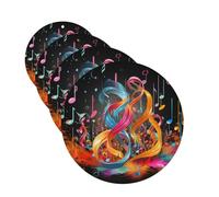 4 Pcs Car Air Fresheners Decorative Car Air Freshener Card Long Lasting Hanging Fragrance Scented Colorful Musical Note Car Aromatherapy Tablets Rearview Mirror Pendant for Men Women