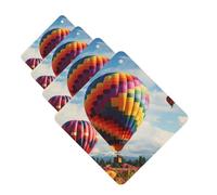 4 Pcs Car Air Fresheners Decorative Car Air Freshener Card Long Lasting Hanging Fragrance Scented Color Hot Air Balloon Car Aromatherapy Tablets Rearview Mirror Pendant for Men Women