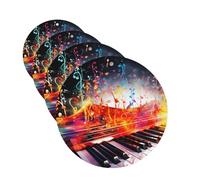 4 Pcs Car Air Fresheners Decorative Car Air Freshener Card Long Lasting Hanging Fragrance Scented Colorful Piano Keyboard Music Note Car Aromatherapy Tablets Rearview Mirror Pendant for Men Women