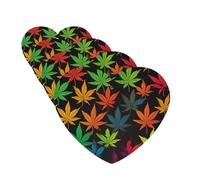 4 Pcs Car Air Fresheners Decorative Car Air Freshener Card Long Lasting Hanging Fragrance Scented Colorful Cannabis Leaves Car Aromatherapy Tablets Rearview Mirror Pendant for Men Women