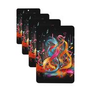4 Pcs Car Air Fresheners Decorative Car Air Freshener Card Long Lasting Hanging Fragrance Scented Colorful Musical Note Car Aromatherapy Tablets Rearview Mirror Pendant for Men Women