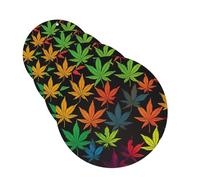4 Pcs Car Air Fresheners Decorative Car Air Freshener Card Long Lasting Hanging Fragrance Scented Colorful Cannabis Leaves Car Aromatherapy Tablets Rearview Mirror Pendant for Men Women