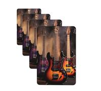 4 Pcs Car Air Fresheners Decorative Car Air Freshener Card Long Lasting Hanging Fragrance Scented Cool Electric Guitar Car Aromatherapy Tablets Rearview Mirror Pendant for Men Women