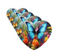 4 Pcs Car Air Fresheners Decorative Car Air Freshener Card Long Lasting Hanging Fragrance Scented Colourful Butterfly and Floral Car Aromatherapy Tablets Rearview Mirror Pendant for Men Women