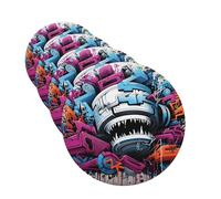 4 Pcs Car Air Fresheners Decorative Car Air Freshener Card Long Lasting Hanging Fragrance Scented Colorful Graffiti Car Aromatherapy Tablets Rearview Mirror Pendant for Men Women