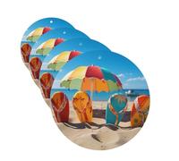 4 Pcs Car Air Fresheners Decorative Car Air Freshener Card Long Lasting Hanging Fragrance Scented Colorful Flip Flops Beach Ball Car Aromatherapy Tablets Rearview Mirror Pendant for Men Women