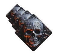 4 Pcs Car Air Fresheners Decorative Car Air Freshener Card Long Lasting Hanging Fragrance Scented Cool Skull Graphics Car Aromatherapy Tablets Rearview Mirror Pendant for Men Women