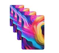 4 Pcs Car Air Fresheners Decorative Car Air Freshener Card Long Lasting Hanging Fragrance Scented Colorful waves Car Aromatherapy Tablets Rearview Mirror Pendant for Men Women