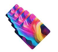 4 Pcs Car Air Fresheners Decorative Car Air Freshener Card Long Lasting Hanging Fragrance Scented Colorful waves Car Aromatherapy Tablets Rearview Mirror Pendant for Men Women