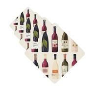 4 Pcs Car Air Fresheners Decorative Car Air Freshener Card Long Lasting Hanging Fragrance Scented Cute Wines Bottle Car Aromatherapy Tablets Rearview Mirror Pendant for Men Women