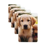 4 Pcs Car Air Fresheners Decorative Car Air Freshener Card Long Lasting Hanging Fragrance Scented Cute Golden Retriever Puppy Car Aromatherapy Tablets Rearview Mirror Pendant for Men Women