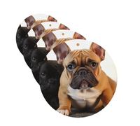 4 Pcs Car Air Fresheners Decorative Car Air Freshener Card Long Lasting Hanging Fragrance Scented Cute French Bulldog Car Aromatherapy Tablets Rearview Mirror Pendant for Men Women