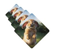 4 Pcs Car Air Fresheners Decorative Car Air Freshener Card Long Lasting Hanging Fragrance Scented Cute Funny Rabbit Car Aromatherapy Tablets Rearview Mirror Pendant for Men Women