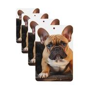 4 Pcs Car Air Fresheners Decorative Car Air Freshener Card Long Lasting Hanging Fragrance Scented Cute French Bulldog Car Aromatherapy Tablets Rearview Mirror Pendant for Men Women