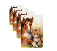 4 Pcs Car Air Fresheners Decorative Car Air Freshener Card Long Lasting Hanging Fragrance Scented Cute Horse and Cat Car Aromatherapy Tablets Rearview Mirror Pendant for Men Women