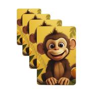 4 Pcs Car Air Fresheners Decorative Car Air Freshener Card Long Lasting Hanging Fragrance Scented Cute Funny Animal Monkey Banana Car Aromatherapy Tablets Rearview Mirror Pendant for Men Women