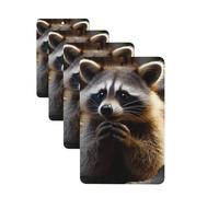 4 Pcs Car Air Fresheners Decorative Car Air Freshener Card Long Lasting Hanging Fragrance Scented Cute Raccoon Car Aromatherapy Tablets Rearview Mirror Pendant for Men Women