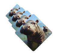 4 Pcs Car Air Fresheners Decorative Car Air Freshener Card Long Lasting Hanging Fragrance Scented Cute Baby Hippos Car Aromatherapy Tablets Rearview Mirror Pendant for Men Women