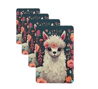 4 Pcs Car Air Fresheners Decorative Car Air Freshener Card Long Lasting Hanging Fragrance Scented Cute Llama Floral Car Aromatherapy Tablets Rearview Mirror Pendant for Men Women