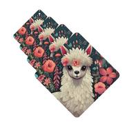 4 Pcs Car Air Fresheners Decorative Car Air Freshener Card Long Lasting Hanging Fragrance Scented Cute Llama Floral Car Aromatherapy Tablets Rearview Mirror Pendant for Men Women