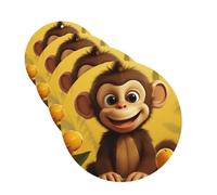 4 Pcs Car Air Fresheners Decorative Car Air Freshener Card Long Lasting Hanging Fragrance Scented Cute Funny Animal Monkey Banana Car Aromatherapy Tablets Rearview Mirror Pendant for Men Women