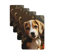 4 Pcs Car Air Fresheners Decorative Car Air Freshener Card Long Lasting Hanging Fragrance Scented Cute Beagle Car Aromatherapy Tablets Rearview Mirror Pendant for Men Women