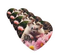 4 Pcs Car Air Fresheners Decorative Car Air Freshener Card Long Lasting Hanging Fragrance Scented Cute Hedgehog in Flowers Car Aromatherapy Tablets Rearview Mirror Pendant for Men Women