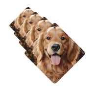 4 Pcs Car Air Fresheners Decorative Car Air Freshener Card Long Lasting Hanging Fragrance Scented Cute Golden Retriever Car Aromatherapy Tablets Rearview Mirror Pendant for Men Women